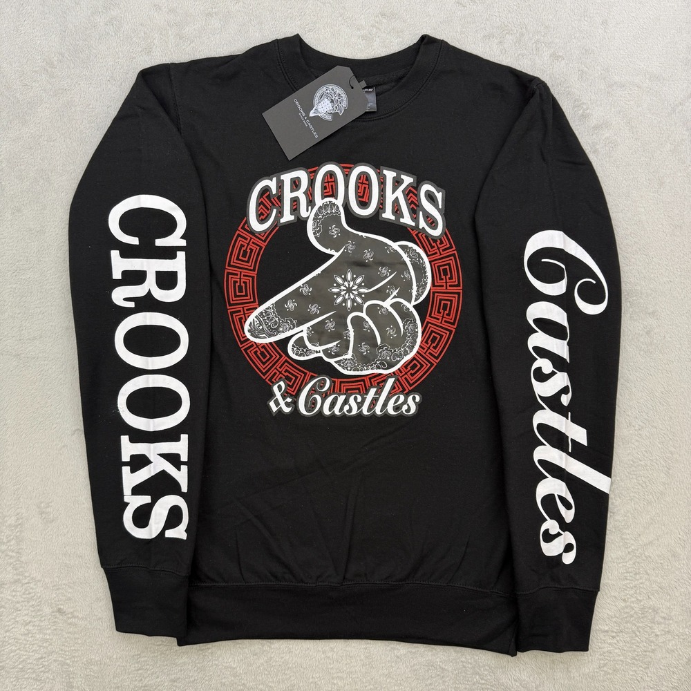 Crooks & Castles Shirt Sweatshirt Mens Small Streetwear Graphic‎ Crewneck Urban
